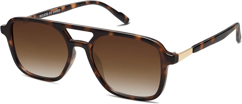 Sojos Retro Aviator Sunglasses for Women Men,Trendy Rectangle Womens Mens Shades Sun Glasses SJ2202 - Image 1
